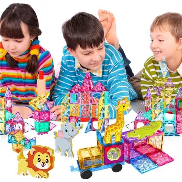 Magnetic Tiles Kids Magnetic Blocks 110PCS Building Sets 3D Magnet - Picture 5 of 7